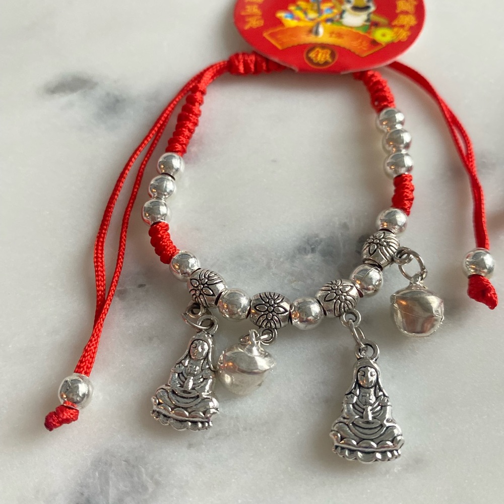 Set of 4 Bracelets 📿 Buddha, Elephant, Evil Eye, Lucky Cat - Picture 4 of 5